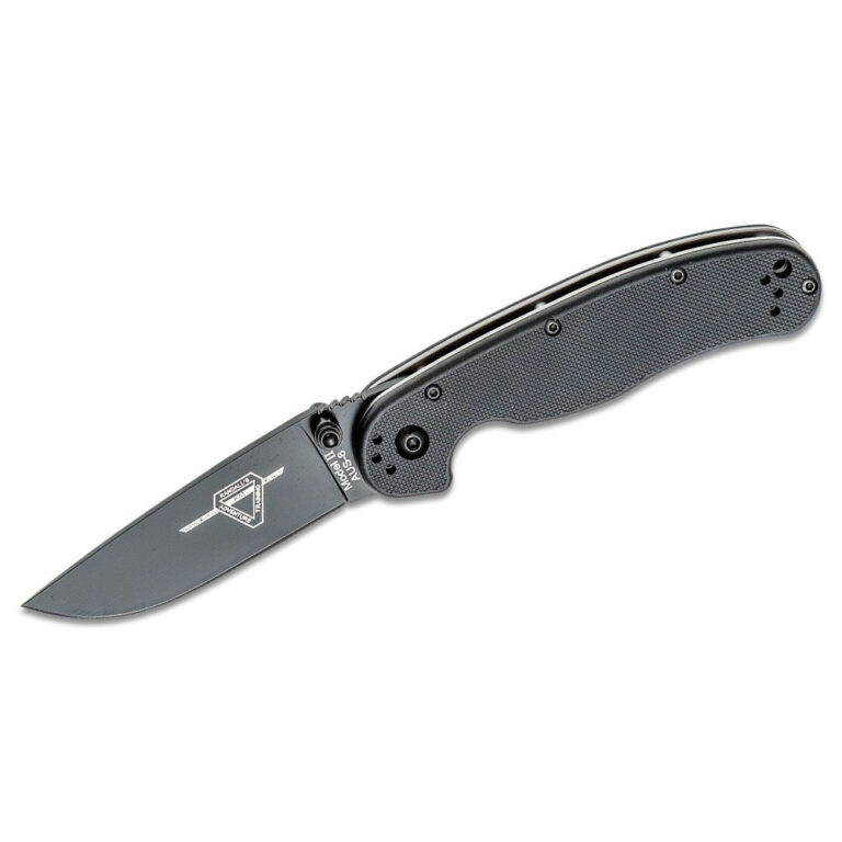 Ontario Knife Co. RAT Model 2 8861BP – 3″ Black AUS 8 Plain Blade