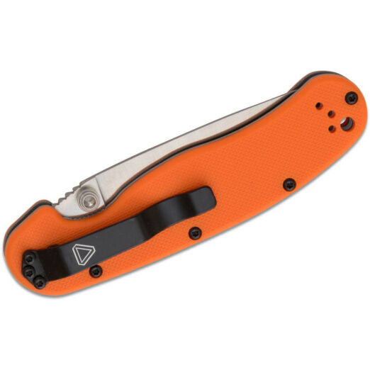 Ontario Knife Co. RAT Model 2 8860OR - 3″ Satin AUS 8 Plain Blade, Orange Nylon Handles