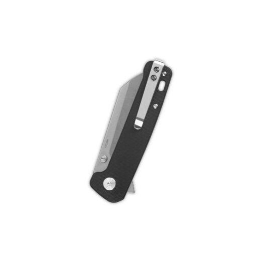 QSP Penguin Button Lock QS130BL-A1, Black G10 with Stonewashed 14C28N Blade