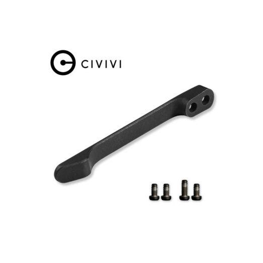 CIVIVI T003D Titanium Pocket Clip with 2 Pairs Titanium Screws (Black)