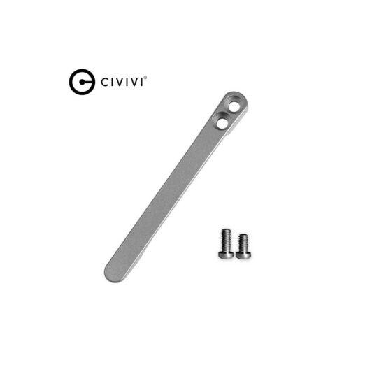 CIVIVI T003A Titanium Pocket Clip for Baby Banter Knife, with 2PCS Titanium Screws (Plain)