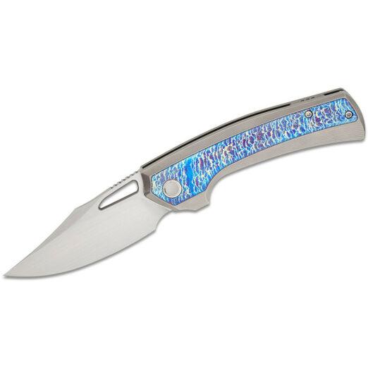 WE Knife Co. Nefaris WE22040FA-1 Limited Edition - Polished Bead Blasted Titanium Handle with Flamed Titanium Inlay, Hand Rubbed Satin CPM20CV Blade