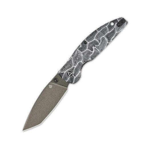 QSP Turtle Punk QS158-B2 - Black/White G10 with Champagne Ceramic Coated 14C28N Tanto Blade