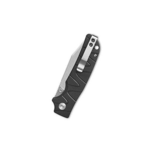 QSP Kali QS159-F1, Black Milled Aluminium Handle with Stonewashed 14C28N Blade, Button Lock