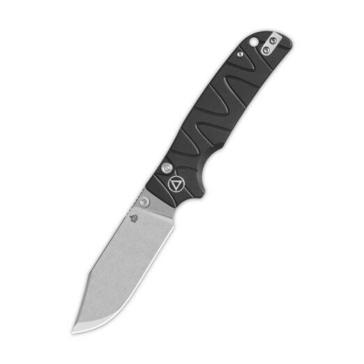 QSP Kali QS159-F1, Black Milled Aluminium Handle with Stonewashed 14C28N Blade, Button Lock