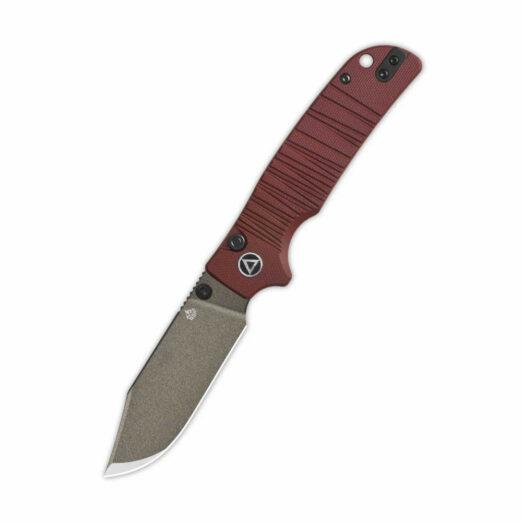 QSP Kali QS159-A2, Dark Red Milled G10 with Champagne Ceramic Coated 14C28N Blade, Button Lock