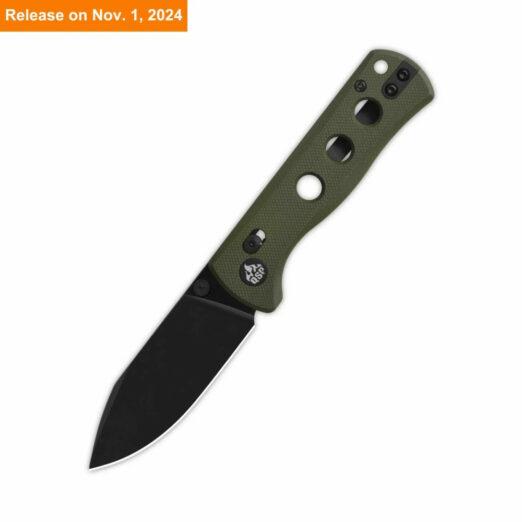 QSP Canary Glyde Lock QS150GL-B2, Olive Green G10 Handle with Black 14C28N Blade