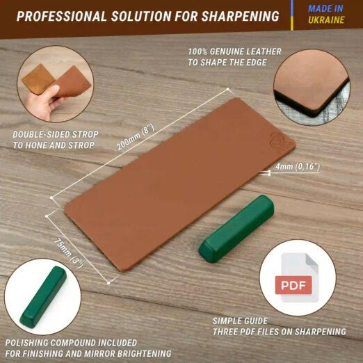 BeaverCraft LS2P1 Leather Strop with Polishing Compound